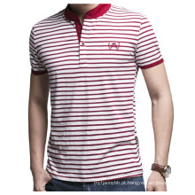 Costume Bordado Logotipo Moda Stripe Atacado Algodão Camisa Polo